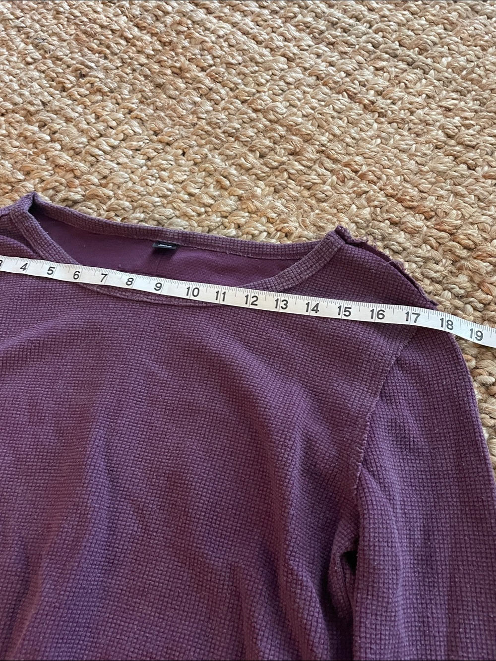 SHEIN Purple Waffle Knit Long Sleeve Top - Picture 4 of 16